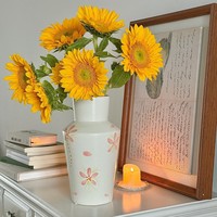 Vase à fleurs en céramique, vase décoratif, décoration moderne de style farmhouse, centre de table pour salon, salle à manger