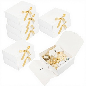 Luxury Embossed Flip Folding Rigid Kraft Paper Gift <b>Box</b> for Chocolate <b>Candy</b> Candle & Wallet with Custom Ribbon - Product Image 2