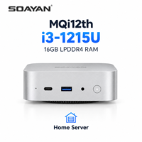 Mini PC Serveur Domestique MQI Intel 12e Génération Core i3-1215U 16 Go LPDDR4 M.2 NVMe SSD 2.5G LAN WiFi6 BT5.2 4K Windows 11 Pro