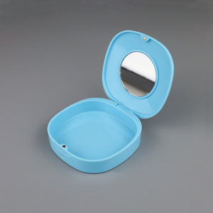 Almacenamiento de <span class=keywords><strong>dentaduras</strong></span> <span class=keywords><strong>postizas</strong></span>, caja de baño de higiene bucal falsa, caja de retención con espejo, organizador de almacenamiento de protección bucal - Product Image 6