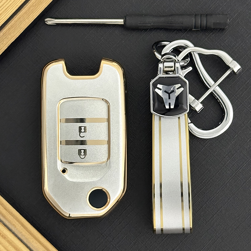 Couvercle de bouton Type-B 2 + porte-clés TPU - Or