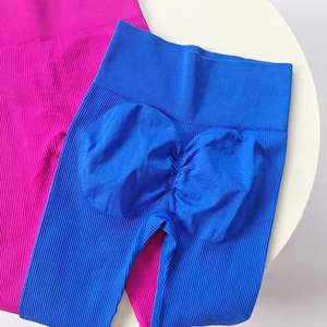 Pantaloni <span class=keywords><strong>invernali</strong></span> <span class=keywords><strong>caldi</strong></span> per il bottino di costole Yoga Leggings senza soluzione di continuità a costine da palestra pantaloni in tinta unita Push up Yoga Scrunch <span class=keywords><strong>Leggins</strong></span> a coste - Product Image 1