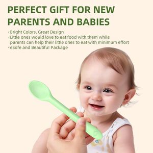Juego de Cucharas de Silicona para Bebé, Libres de BPA, Ecológicas, Diseño Moderno, Aptas para Alimentos, Cubiertos para Niños Pequeños, Vajilla Infantil, Venta al por Mayor - Product Image 4