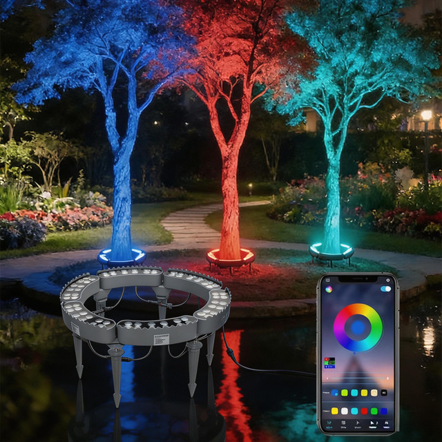 Smart Garden Tree Light RGB 72W 24V APP Control IP65 Waterproof for Park Landscape and Smart Outdoor Lighting