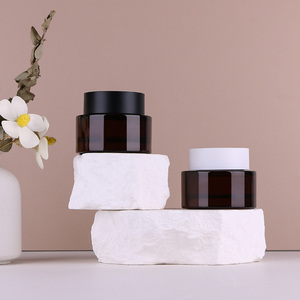 Frascos de Vidrio Grueso Personalizados de 2 oz/50 g, Envase Cosmético Vacío con Protección UV, Frasco de Vidrio Ámbar de Boca Ancha para Crema Facial - Product Image 5