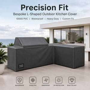 Bâche en PVC sur mesure Estate-Shield à ajustement précis, en forme <span class=keywords><strong>de</strong></span> L, pour cuisine extérieure, imperméable, anti-UV, robuste, pour îlot <span class=keywords><strong>de</strong></span> barbecue - Product Image 1