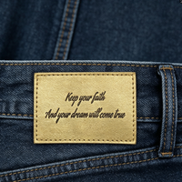 Écussons personnalisés en cuir PU vintage, logo thermocollé, étiquettes écologiques pour jeans, accessoires de vêtements à coudre, vente en gros OEM