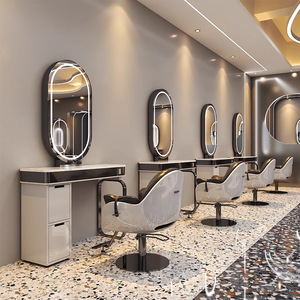Espejo de Salón de Belleza con Iluminación LED, Muebles con Espejo y Armarios para Peluquerías, Diseño Moderno - Product Image 2