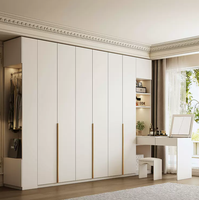 Armoire de chambre encastrée en bois pour vêtements, avec charnières en acier à fermeture douce, tailles personnalisées, MOQ usine 2 ensembles