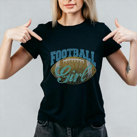 Transfert thermocollant en strass motif fille footballeuse pour T-shirt, vente en gros usine