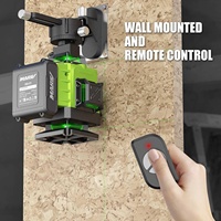 Kit de niveau laser vert à 16 lignes - 4x360 4D à auto-nivellement, base rotative à lignes croisées, 17,7x5,7 pouces pour la construction et l'usage domestique