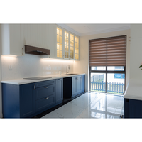 Ensemble d'armoires de cuisine en bois massif de luxe moderne, meubles pour la maison, armoires de cuisine modulaires Shaker personnalisées