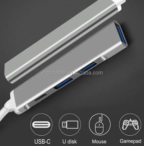 Hub USB 3.0 en alliage d'aluminium à 4 ports, station d'extension Type C, vente en gros d'usine - Product Image 5