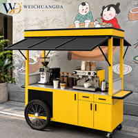 Chariot de vente mobile pliable en métal pour la restauration de rue, idéal pour les barbecues, les petits-déjeuners et les promotions de marché nocturne