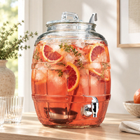 Distributeur de boissons en verre 10L avec robinet, grande capacité, pot à jus transparent pour restaurant, ferme ou station de boissons