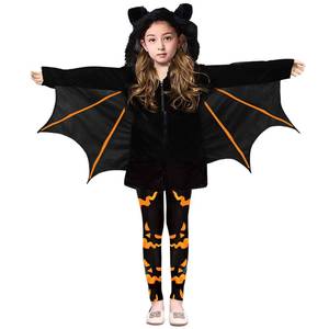 Capa de Murciélago para Niños y Niñas, Blusa con Capucha Negra, Disfraz de Vampiro para Halloween, Juego de Imitación - Product Image 1