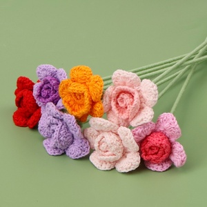 Finished Knitted Yarn Single-Head for Rose Artificial Valentine's Day Goddess Festival Wedding <strong>Holiday</strong> Gift Home Decoration - Product Image 4