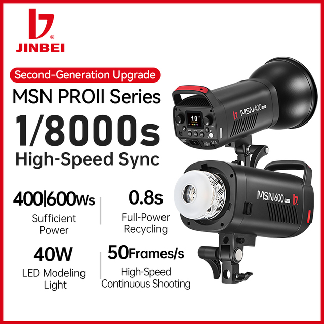 JINBEI MSN 400PROII 600PROII 400WS 600WS 1/8000s 2.4G HSS Photography Wireless Studio Flash High Speed Sync Flash Strobe Light