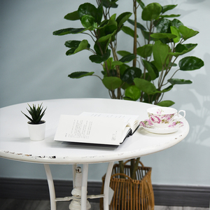 Table Basse de Jardin Extérieure Vintage en Fer Forgé Vieilli Blanc Délavé – Meuble Durable et Facile à Installer pour la Maison - Product Image 6
