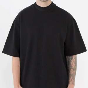 T-shirt streetwear à col rond en gros, coton lourd, épaules tombantes, t-shirts personnalisés, t-shirt ample et oversize pour hommes - Product Image 2