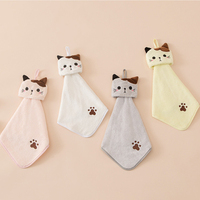 FF4648 mignon chat absorbant non pelucheux essuie-mains suspendu microfibre chiffon de nettoyage salle de bain cuisine séchage des mains serviette