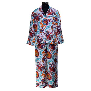 Conjunto de pijama de algodón cómodo informal para mujer, ropa de dormir con estampado gráfico para dormir relajante - Product Image 2