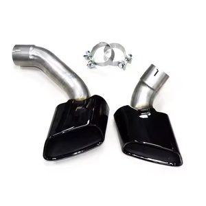 2014-2018 X5 F15 X6 F16 Tuyaux d'échappement en acier inoxydable, embout de <span class=keywords><strong>silencieux</strong></span> à bouche carrée, noir, pour échappement sport 28i 35i X5M - Product Image 2