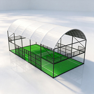 Terrain de padel panoramique avec toit fixe pour projet de construction d'installation sportive extérieure commerciale - Product Image 2