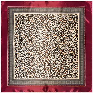 Leopardo di modo Stampato Sciarpe di Seta per Le Donne Raso Hijab Sciarpa Femminile Bandana 90*90 centimetri di Lusso di Disegno di Marca Piazza scialli Sciarpe - Product Image 3