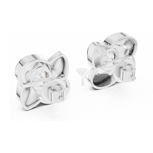Pendientes de Diamantes con Diseño de Molinillo Escultural, con Piedra Central Redonda y Cierres de Rosca Seguros, Joyería Fina Elegante y Minimalista - Product Image 4