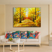 En gros Personnalisé À La Main Grande Toile Abstraite 3D Palette Couteau Arbre Peinture À L'huile Décoratif À La Maison Mur Art Photos