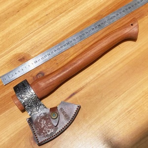 มีดต่อสู้คุณภาพสูงรูปทรงขวานมังกรฟีนิกซ์ ปรับแต่งได้ตามต้องการ OEM DIY สแตนเลสสตีล พกพาสะดวก ด้ามไม้/ไนลอนพลาสติก - Product Image 6