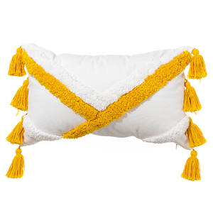 Housse de coussin brodé jaune, nouvelle collection, grande usine, bon prix, style Boho, décoration de salon, jaune - Product Image 6