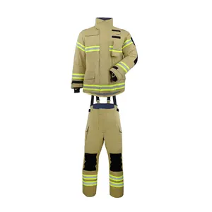 खाकी रंग अग्निरोधक विकिरण संरक्षण आग-लड़ सूट EN469 फायरमैन सूट आग कपड़े विरोधी आग सूट