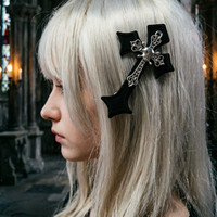 [Gorgeousxx] Модная заколка для волос в стиле Y2K Punk с экстравагантным крестом для женщин, аксессуары для субкультурной моды