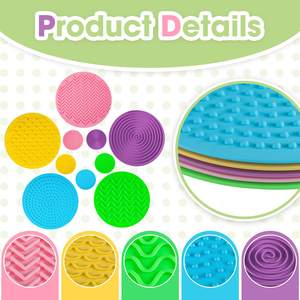 Alfombrilla sensorial interactiva para terapia ocupacional sensorial calmante interactiva para autismo, alfombrilla sensorial de silicona Flexible para niños con TDAH - Product Image 3