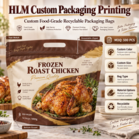 Sachet refermable personnalisé pour poulet rôti, résistant à la chaleur et anti-buée, avec poignée, pour micro-ondes