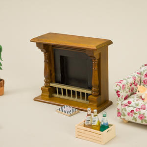 1:12 <b>Miniature</b> Wooden Simulation Fireplace Model DIY Toy for Dollhouse Furniture Decoration for <b>Miniature</b> Scene Decor - Product Image 5