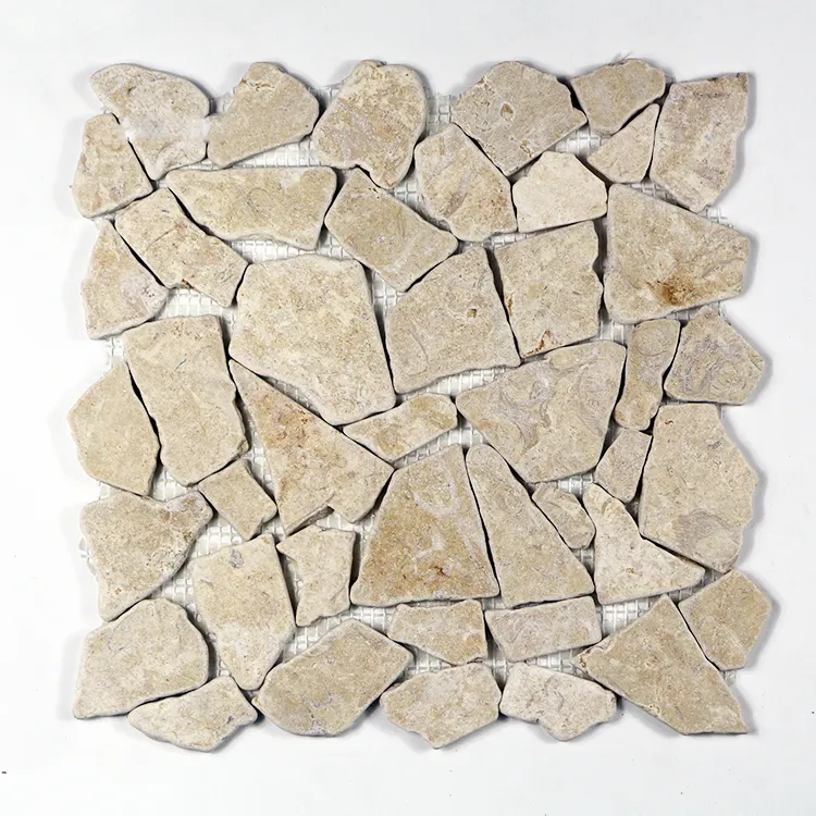 Foshan-Fabrik Beige-Stein-Mosaik für Außenwand und Kamindekoration