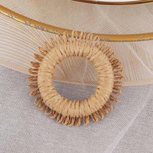 <span class=keywords><strong>Lafi</strong></span> Rond de serviette tricoté à la main en herbe Décoration de table de restaurant d'hôtel Boucle de serviette tricotée en paille Porte-serviettes - Product Image 4
