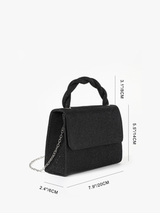 Bell High Quality Fashion Glitter Twisted <b>Rope</b> Sparkling Evening Party Wedding Clutch Bag <b>Chain</b> Luxury Handbag - Product Image 4