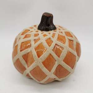 手描きの陶器製カボチャの飾り、ハロウィン、感謝祭、秋の収穫、家のテーブルセンターピース、棚の置物に最適なカボチャ - Product Image 3