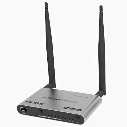 1080P Wireless KVM Transmitter Receiver Kit 200M Wall Pass Through 3.5mm Audio IR Remote for Conference CCTV NVR