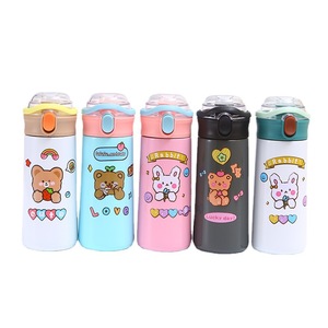 Cartoon 304 Stainless Steel Vacuum Insulated Water Bottle Pop Up Lid Childrens Travel Tumbler Customization - Product Image 4