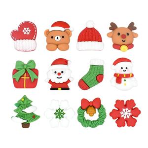 Abalorios de resina de Papá Noel y muñecos de nieve para decoración navideña DIY, cabujones de oso de base plana para regalos y manualidades navideñas DIY - Product Image 3