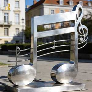 Escultura de <span class=keywords><strong>Nota</strong></span> <span class=keywords><strong>Musical</strong></span> Grande de Acero Inoxidable RELONG, Estatua de Símbolo de <span class=keywords><strong>Sol</strong></span> de Metal, Estilo Moderno Abstracto para Exteriores - Product Image 2