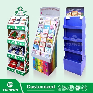Espositore per biglietti di auguri per negozio al dettaglio di alta qualità espositore per carte regalo con espositore da pavimento in cartone personalizzato