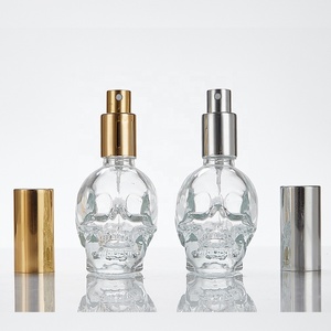 Recyclable 30ml Cosmetics <strong>Glass</strong> Spray <strong>Bottle</strong> Screw Cap Refillable Unique Shaped Frost Surface Empty Perfume <strong>Skull</strong> <strong>Bottle</strong> - Product Image 5