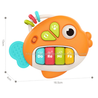 Huanger HE0568 New Arrival Music Instrument Fish Shape Piano Toy with Light and Music Educational Toys for Kids