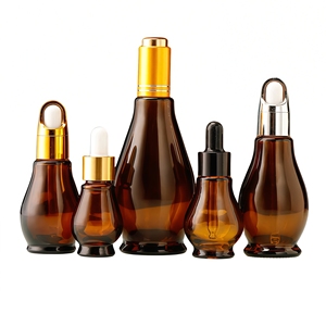 Flacon compte-gouttes <span class=keywords><strong>en</strong></span> verre ambré de 10ml 20ml <span class=keywords><strong>en</strong></span> forme de <span class=keywords><strong>gourde</strong></span> unique personnalisé - Product Image 3